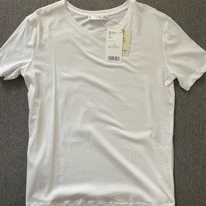 Mango White Plain Tee